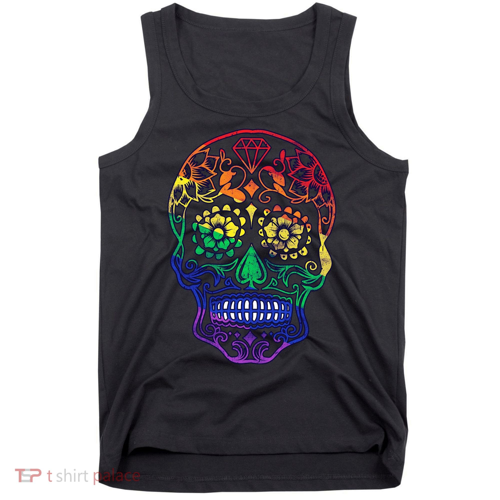 Rainbow Gay Pride Sugar Skull Tank Top