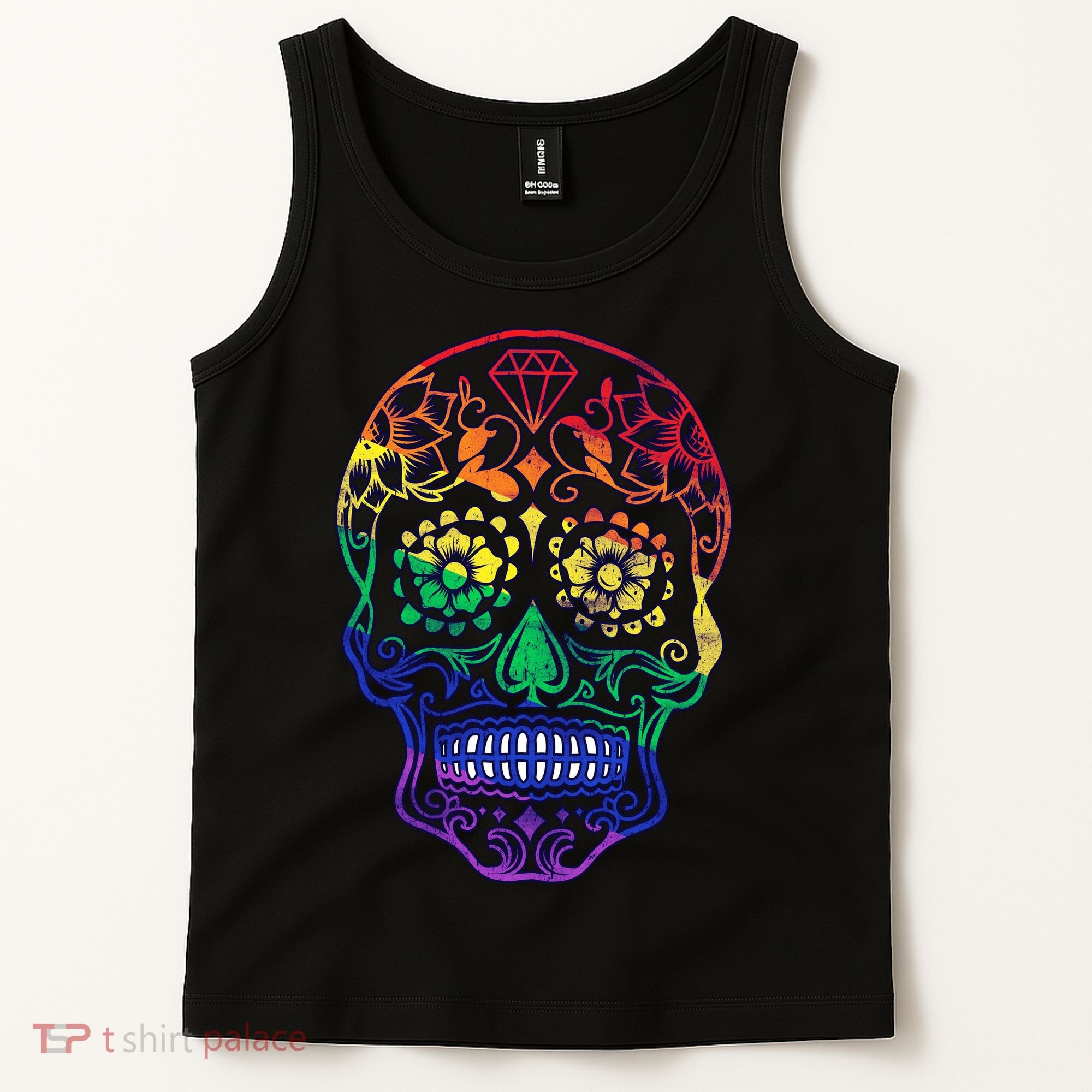 Rainbow Gay Pride Sugar Skull Tank Top