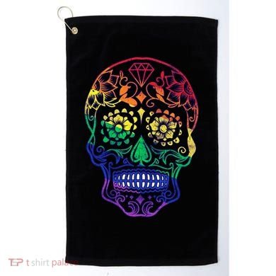 Rainbow Gay Pride Sugar Skull Golf Towel