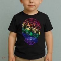Rainbow Gay Pride Sugar Skull Toddler T-Shirt thumb 2