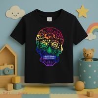 Rainbow Gay Pride Sugar Skull Toddler T-Shirt thumb 3