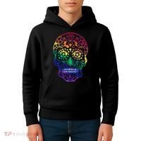 Rainbow Gay Pride Sugar Skull Kids Hoodie thumb 4
