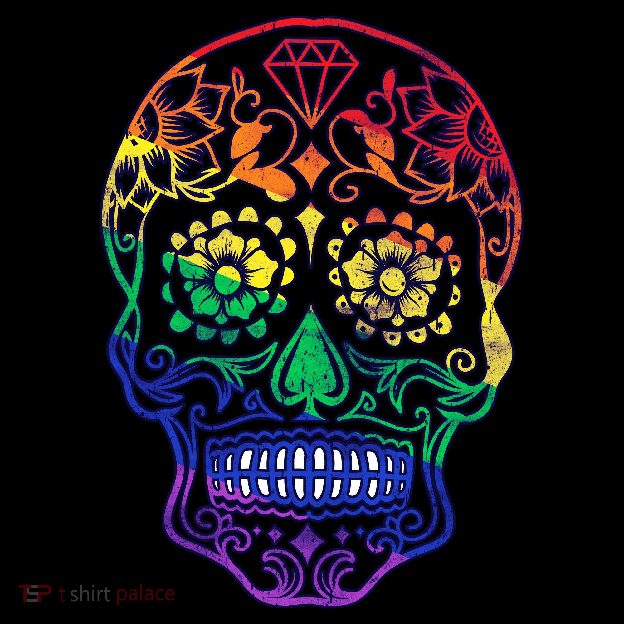 Rainbow Gay Pride Sugar Skull Kids Hoodie