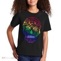 Rainbow Gay Pride Sugar Skull Kids T-Shirt thumb 2