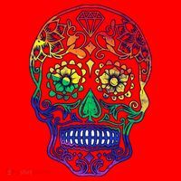 Rainbow Gay Pride Sugar Skull Santa Hat thumb 1