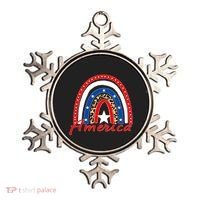 Rainbow Leopard American Flag 4th of July Ornament thumb 0