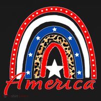 Rainbow Leopard American Flag 4th of July Ornament thumb 1