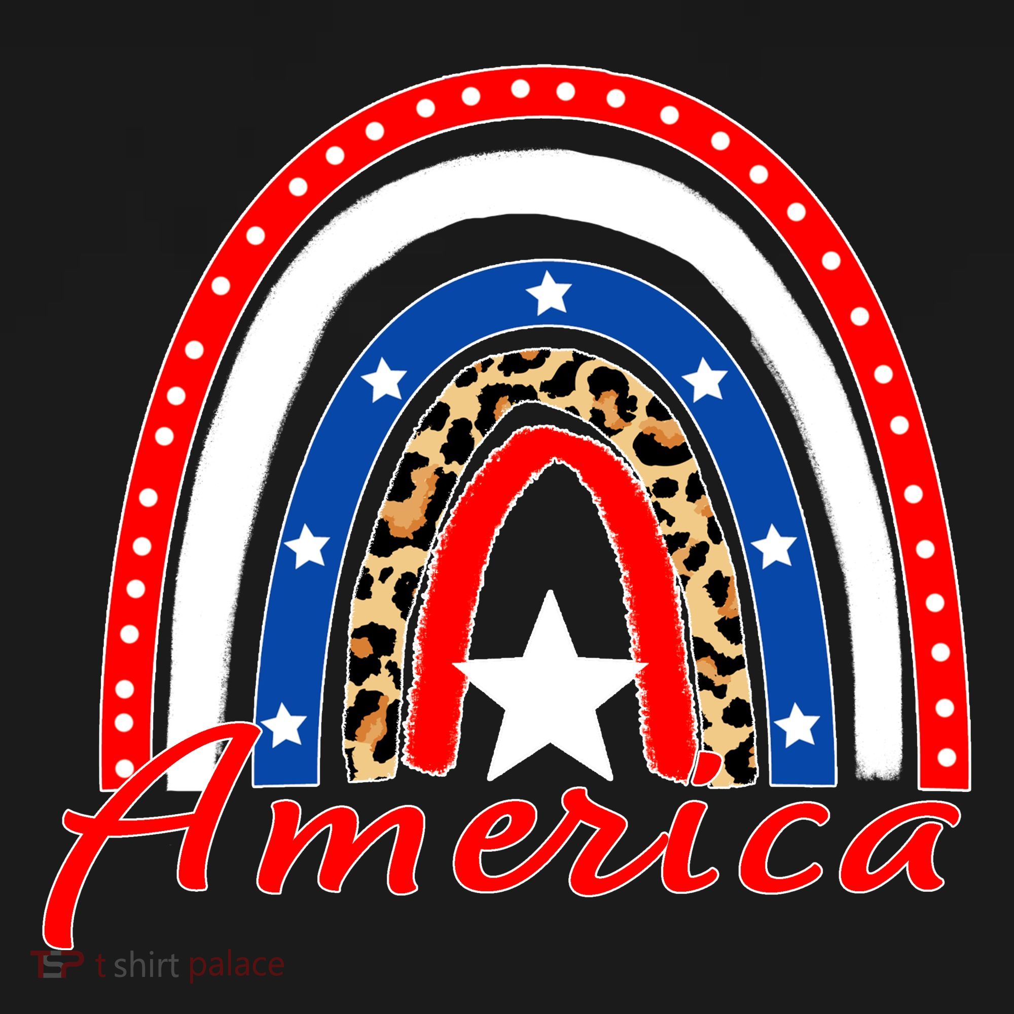 Rainbow Leopard American Flag 4th of July Ornament