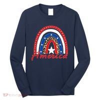 Rainbow Leopard American Flag 4th of July Long Sleeve Shirt thumb 0