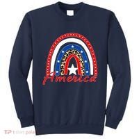 Rainbow Leopard American Flag 4th of July Sweatshirt thumb 0