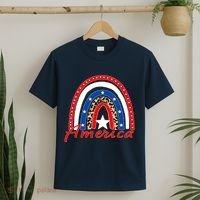 Rainbow Leopard American Flag 4th of July T-Shirt thumb 2