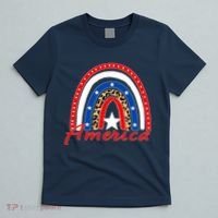 Rainbow Leopard American Flag 4th of July T-Shirt thumb 5