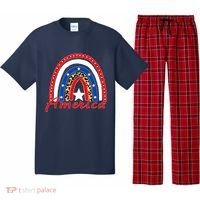 Rainbow Leopard American Flag 4th of July Pajama Set thumb 0
