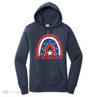 Rainbow Leopard American Flag 4th of July Women's Hoodie thumb 0
