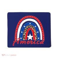 Rainbow Leopard American Flag 4th of July Mousepad thumb 0