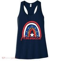 Rainbow Leopard American Flag 4th of July Women's Tank Top thumb 0