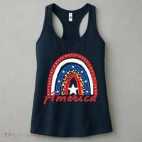 Rainbow Leopard American Flag 4th of July Women's Tank Top thumb 3