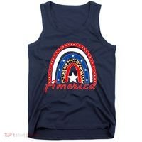 Rainbow Leopard American Flag 4th of July Tank Top thumb 0