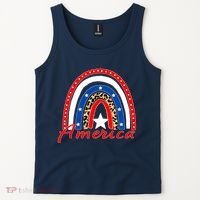 Rainbow Leopard American Flag 4th of July Tank Top thumb 2