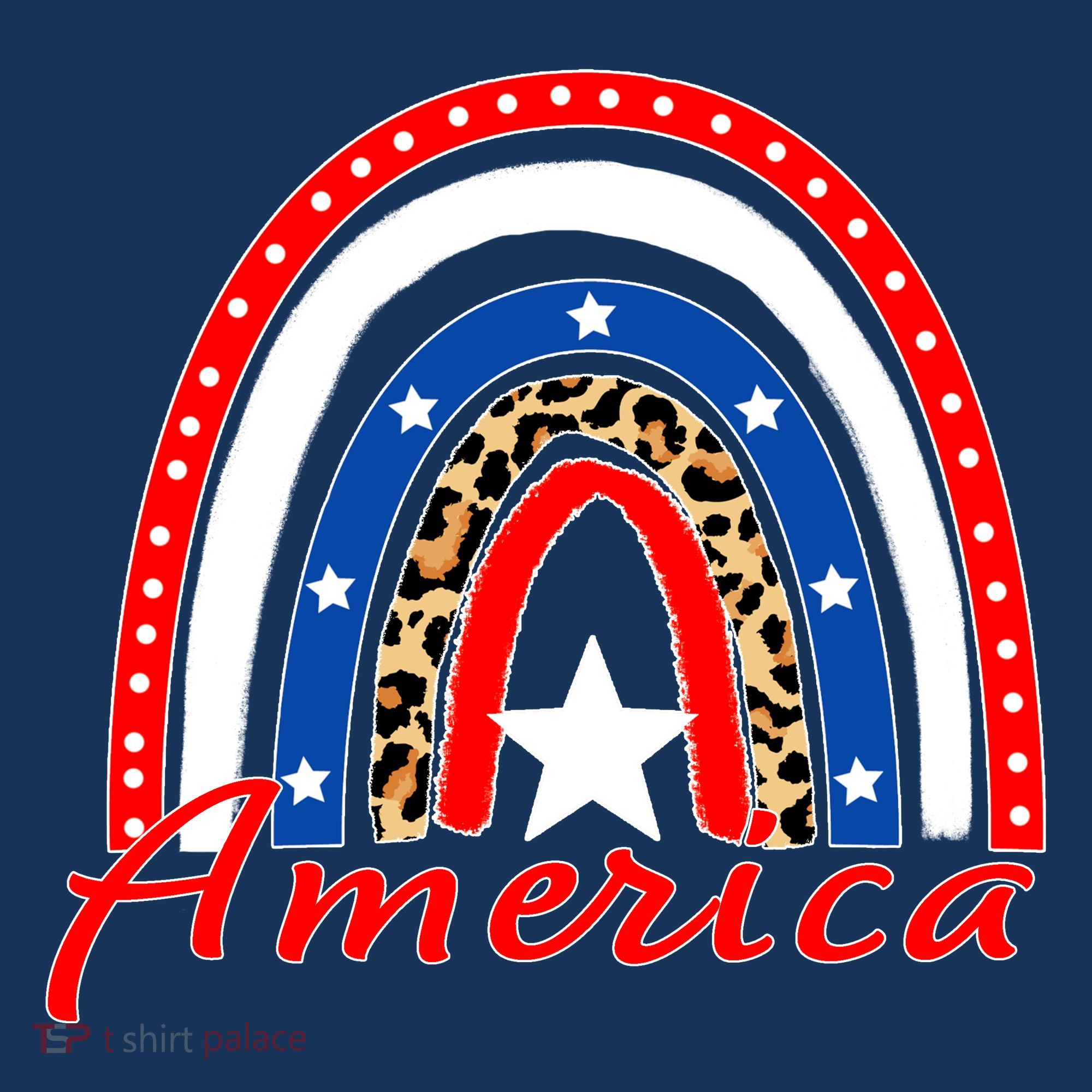 Rainbow Leopard American Flag 4th of July Kids Sweatshirt