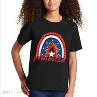 Rainbow Leopard American Flag 4th of July Kids T-Shirt thumb 2