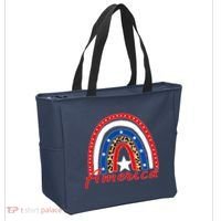 Rainbow Leopard American Flag 4th of July Tote Bag thumb 2