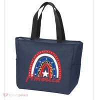 Rainbow Leopard American Flag 4th of July Tote Bag thumb 3