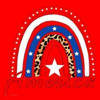 Rainbow Leopard American Flag 4th of July Santa Hat thumb 1