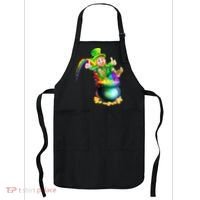 Rainbow Leprechaun Sliding Into A Pot Of  Gold Apron thumb 0