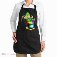 Rainbow Leprechaun Sliding Into A Pot Of  Gold Apron thumb 2