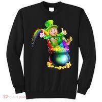 Rainbow Leprechaun Sliding Into A Pot Of  Gold Sweatshirt thumb 0