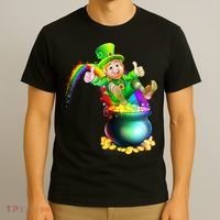 Rainbow Leprechaun Sliding Into A Pot Of  Gold T-Shirt thumb 3