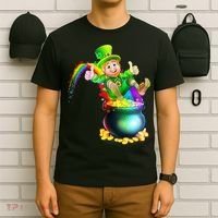 Rainbow Leprechaun Sliding Into A Pot Of  Gold T-Shirt thumb 6
