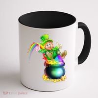 Rainbow Leprechaun Sliding Into A Pot Of  Gold Coffee Mug thumb 1