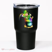 Rainbow Leprechaun Sliding Into A Pot Of  Gold Tumbler thumb 0