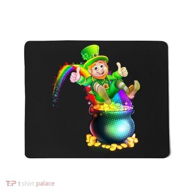 Rainbow Leprechaun Sliding Into A Pot Of  Gold Mousepad