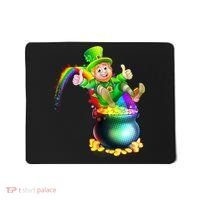 Rainbow Leprechaun Sliding Into A Pot Of  Gold Mousepad thumb 0