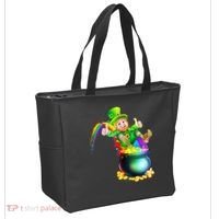 Rainbow Leprechaun Sliding Into A Pot Of  Gold Tote Bag thumb 2