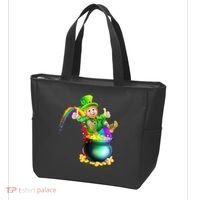 Rainbow Leprechaun Sliding Into A Pot Of  Gold Tote Bag thumb 3