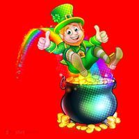 Rainbow Leprechaun Sliding Into A Pot Of  Gold Santa Hat thumb 1