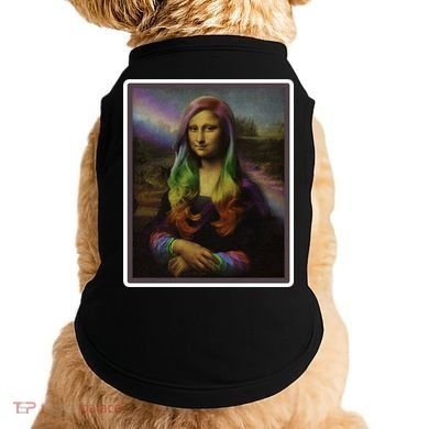 Rainbow Mona Lisa Art Painting Doggie Tank