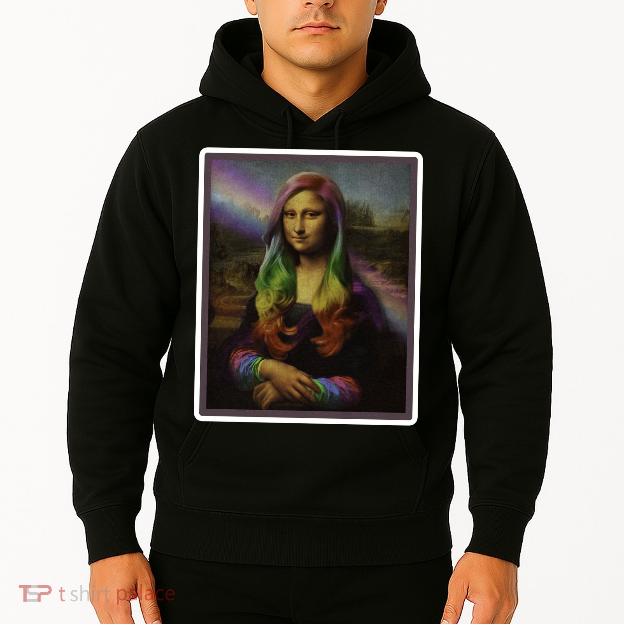 Rainbow Mona Lisa Art Painting Hoodie