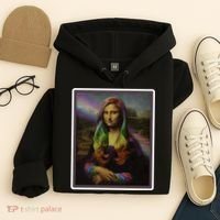 Rainbow Mona Lisa Art Painting Hoodie thumb 4