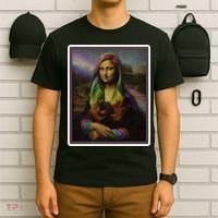 Rainbow Mona Lisa Art Painting T-Shirt thumb 6