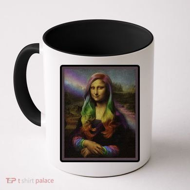 Rainbow Mona Lisa Art Painting Coffee Mug