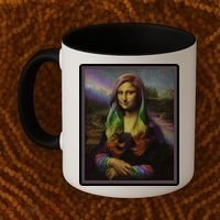 Rainbow Mona Lisa Art Painting Coffee Mug thumb 2