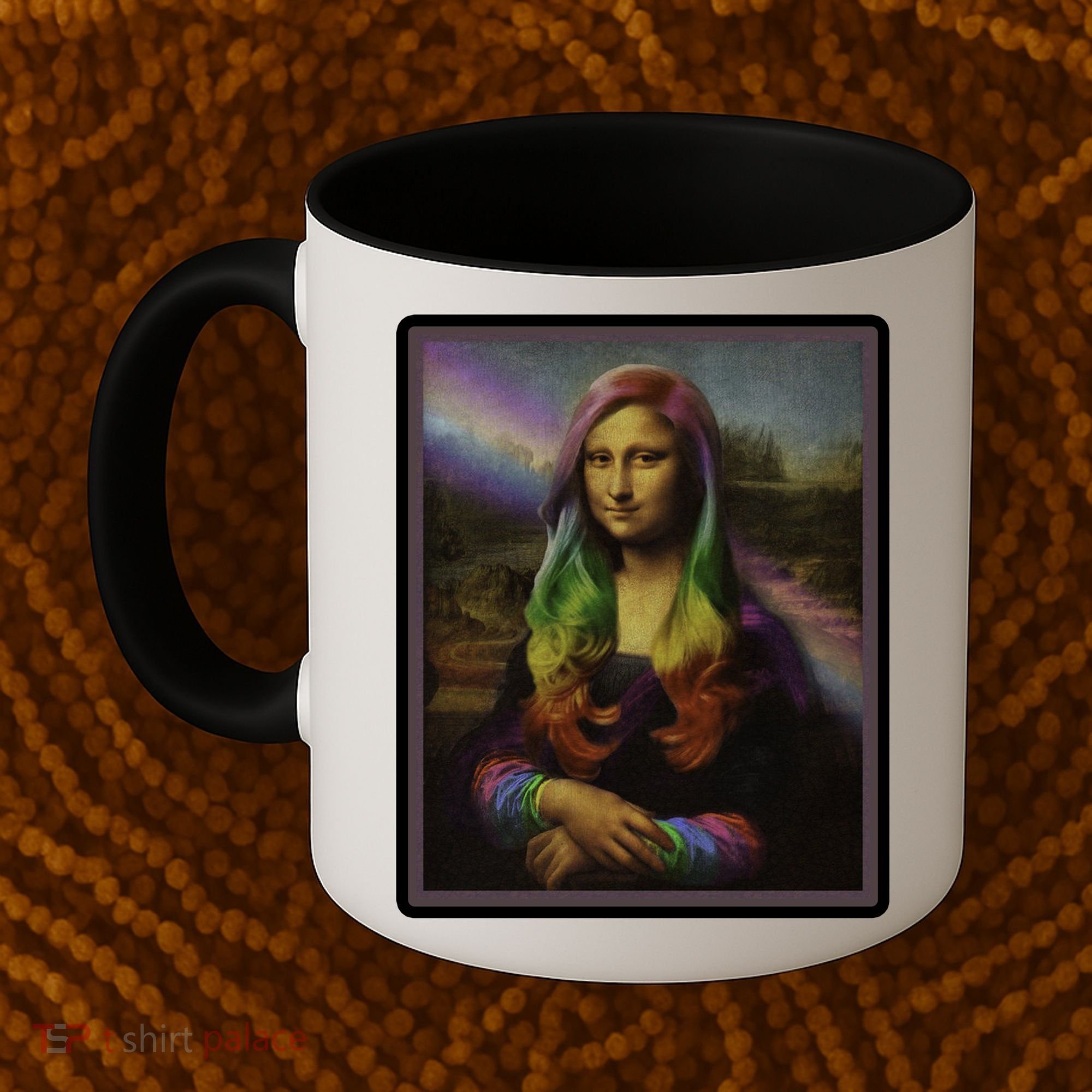 Rainbow Mona Lisa Art Painting Coffee Mug