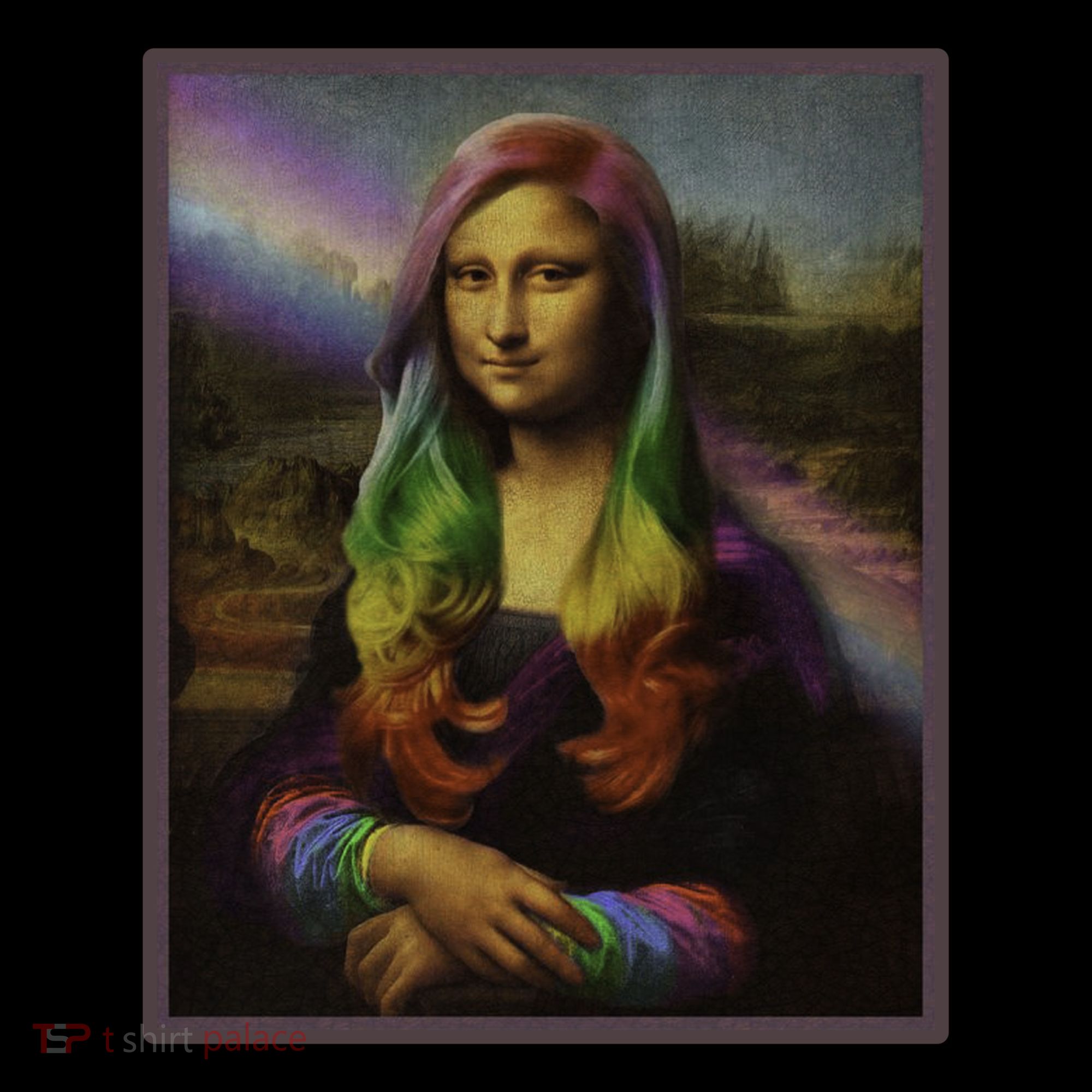 Rainbow Mona Lisa Art Painting Coffee Mug