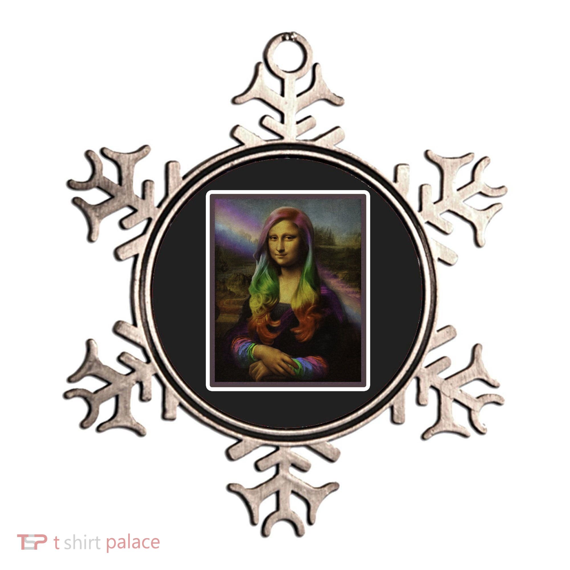 Rainbow Mona Lisa Art Painting Ornament