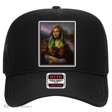Rainbow Mona Lisa Art Painting Hat